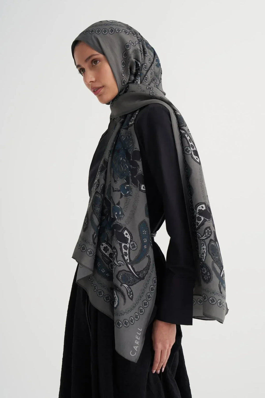 Moon Monogram Viscose/Rayon Scarf Anthracite