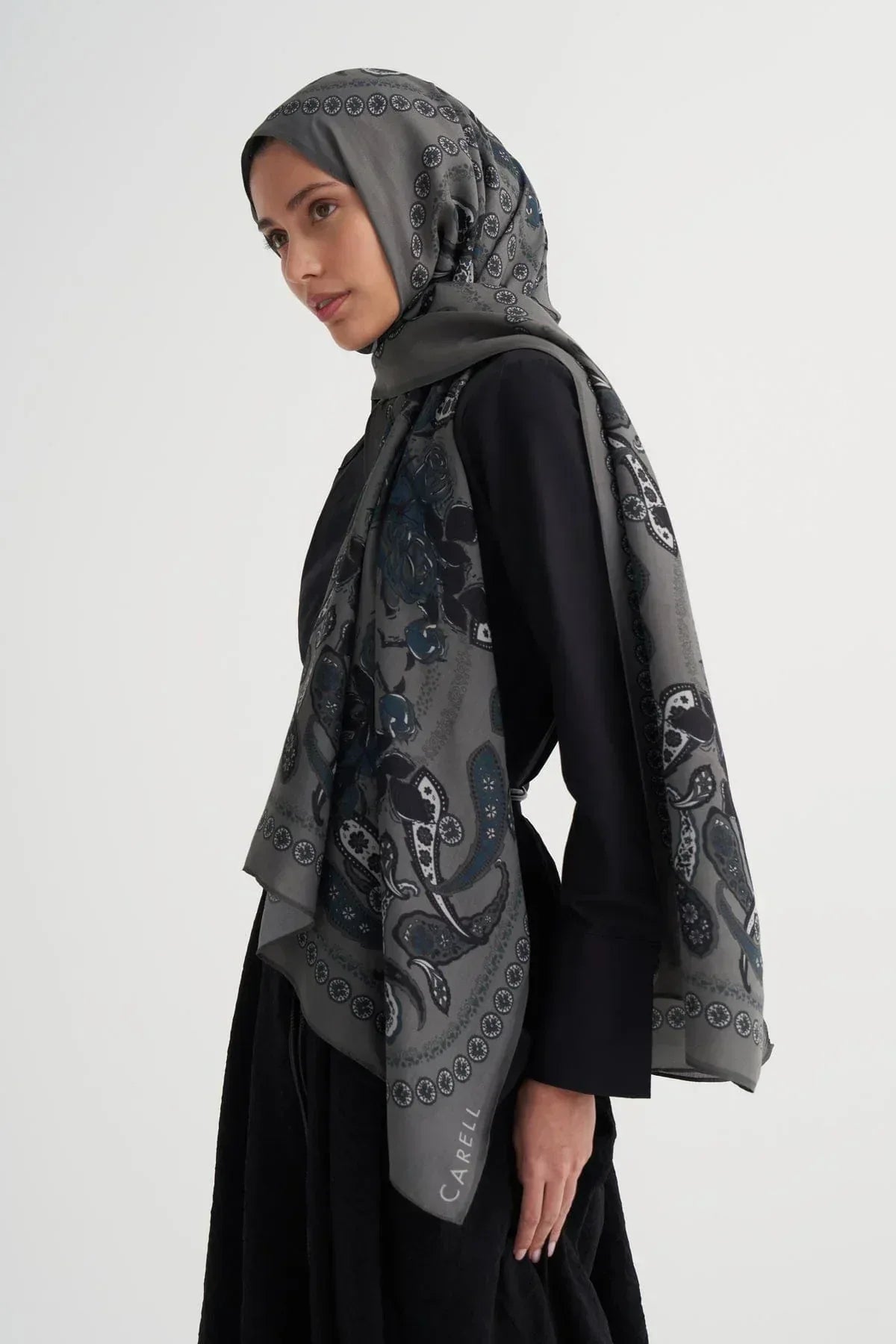 Moon Monogram Viscose/Rayon Scarf Anthracite