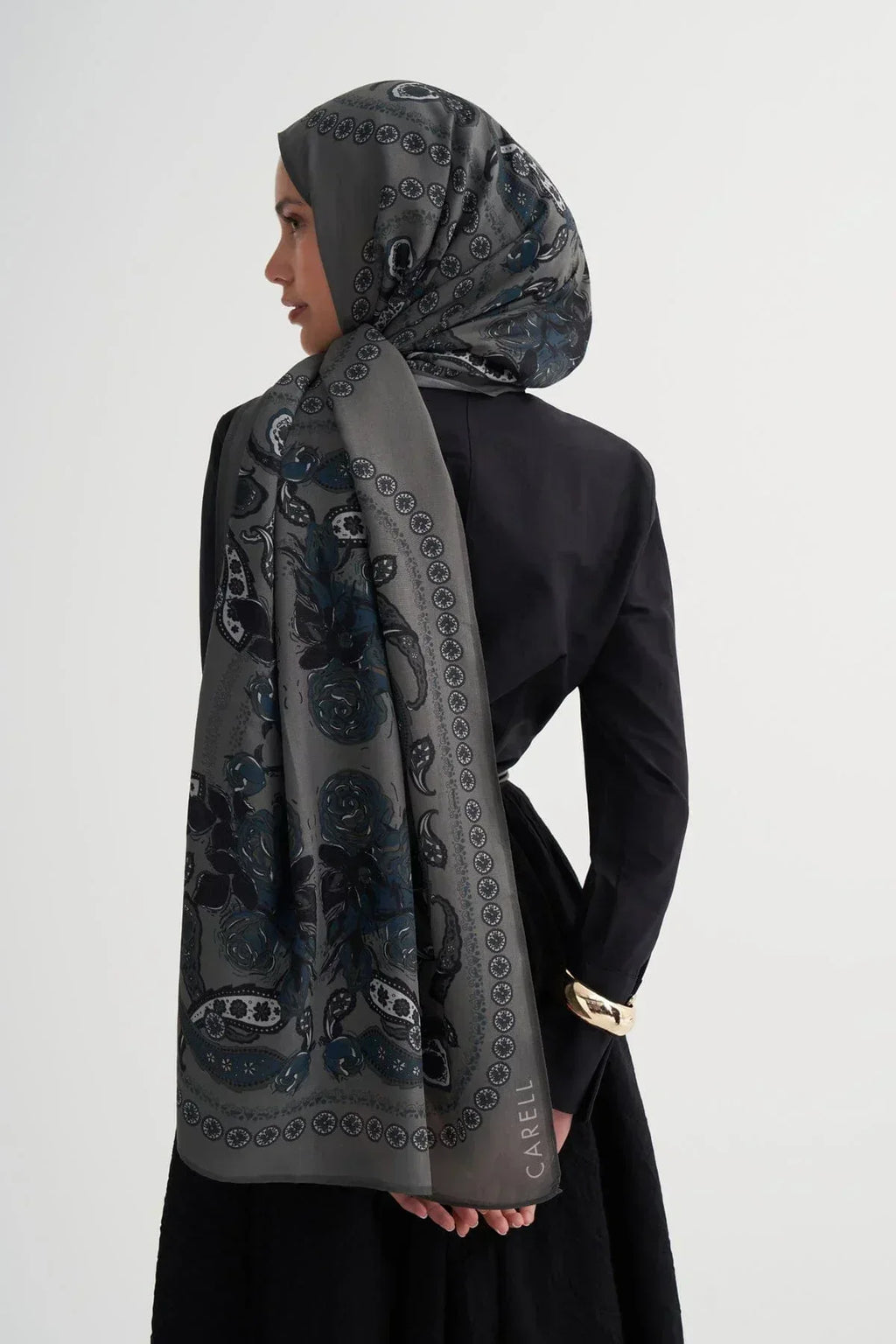 Moon Monogram Viscose/Rayon Scarf Anthracite