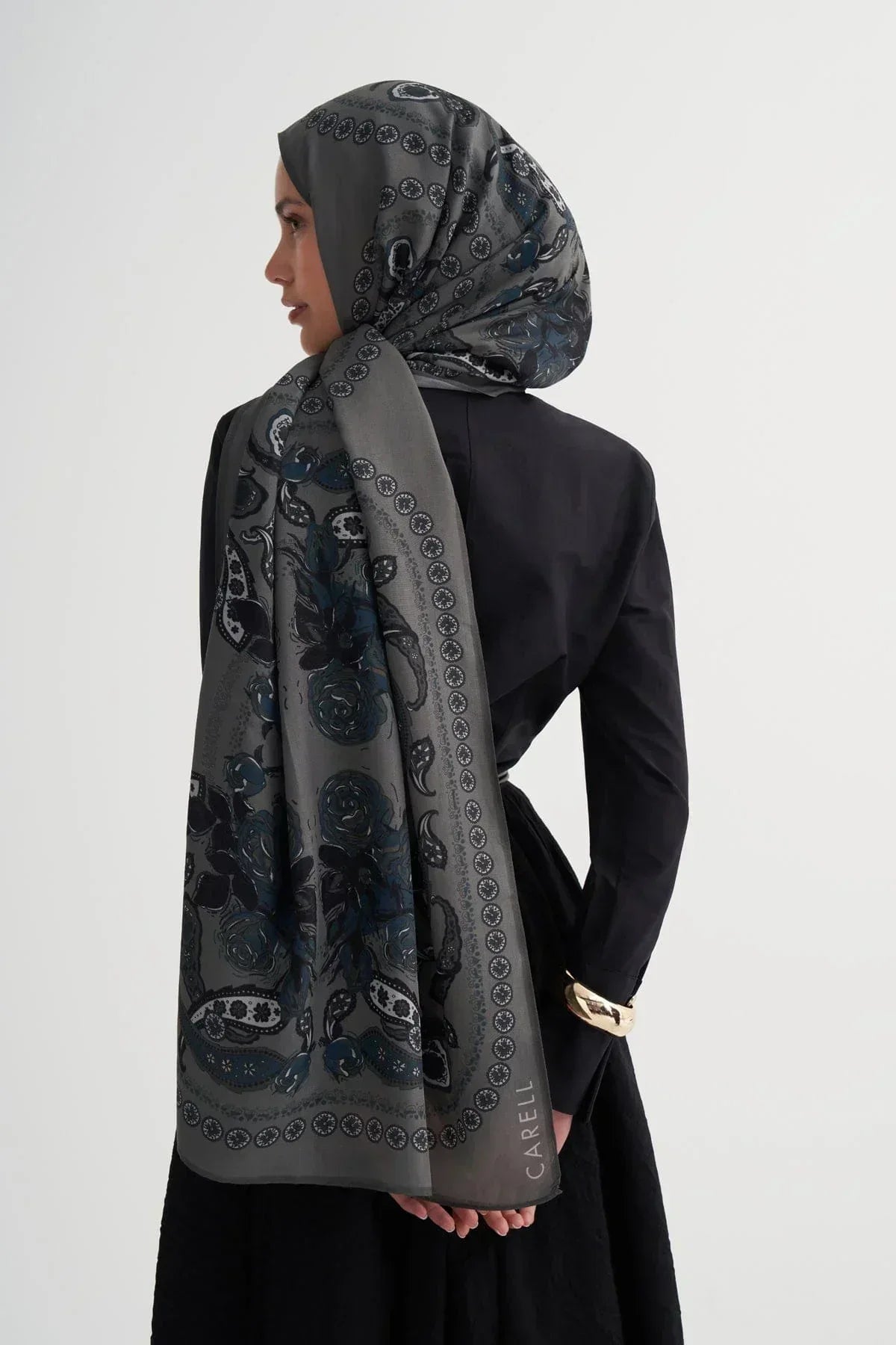 Moon Monogram Viscose/Rayon Scarf Anthracite