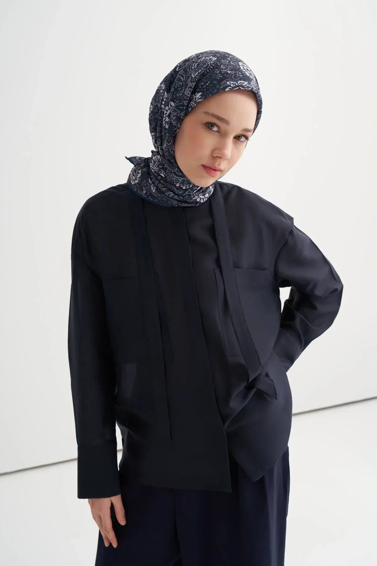 Velora Soft Scarf, Petrol Blue